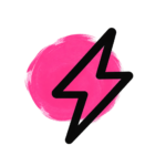lightning icon on pink circle