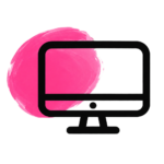 Web Design screen pink circle